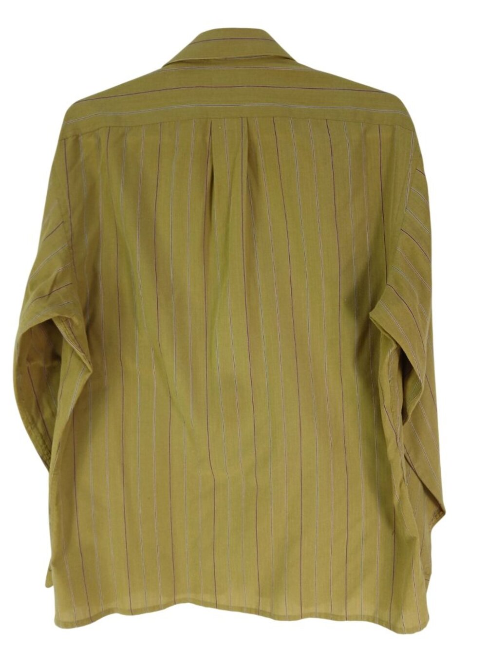 Vintage John Henry Mustard Yellow Striped Button Up Shirt Size 17 34-35 Athletic - Picture 7 of 15